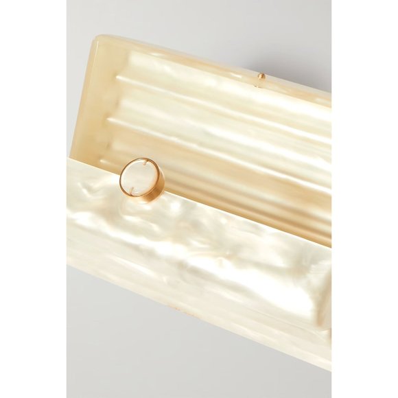 Cult Gaia Enid Textured Acrylic Clutch Bag in Ivory New Womens Purse - Picture 6 of 17